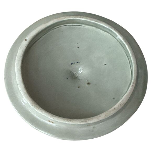 CAT Tonalá 359 Hand-Painted Mexican Pottery Covered Dish – Green Blue Yellow - Picture 8 of 9